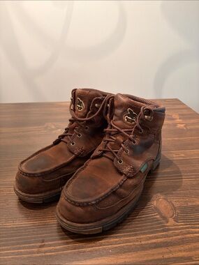 Georgia Boot Brown Leather Moc Toe Work Boots